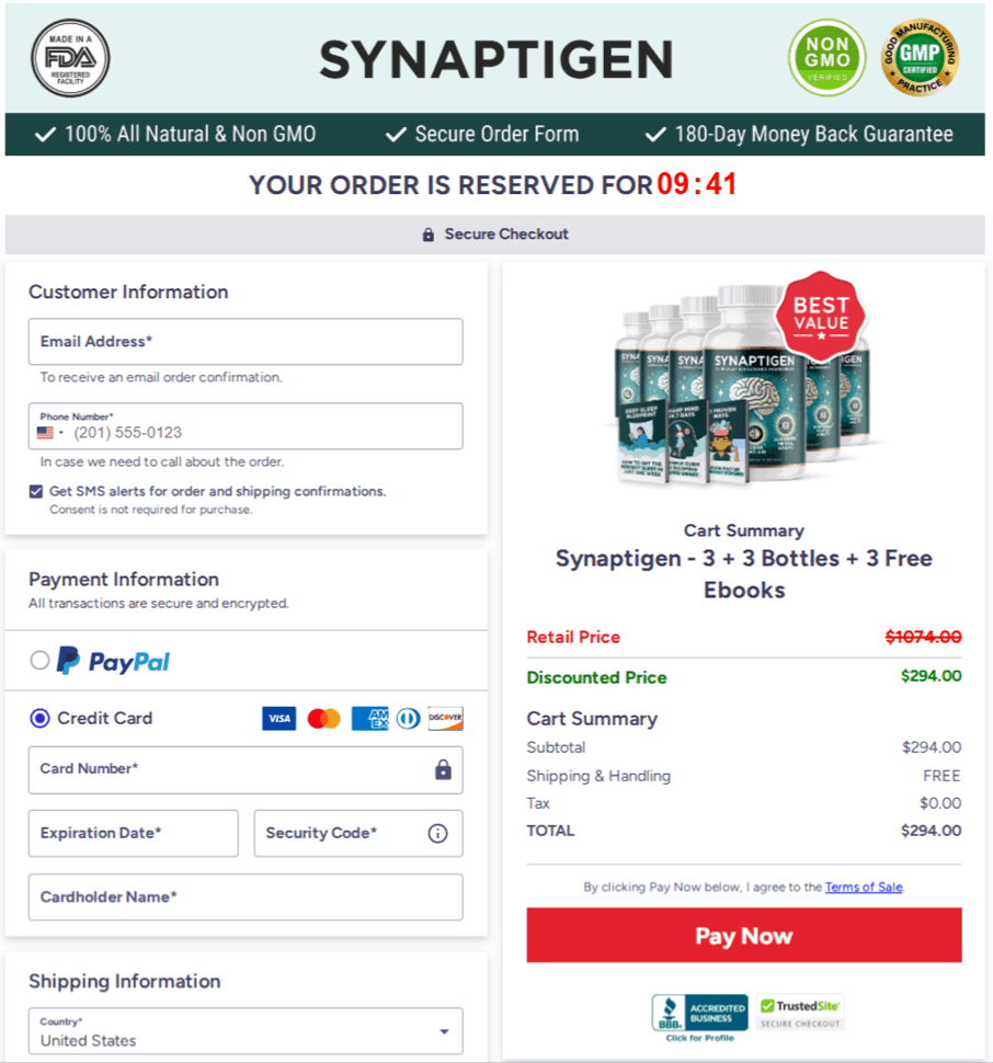 Synaptigen Checkout